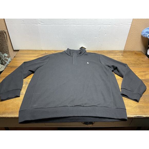 Polo Ralph Lauren Pullover 1/4 Snap Pony Logo Men's Size 2XL Black Sweater - Picture 1 of 13